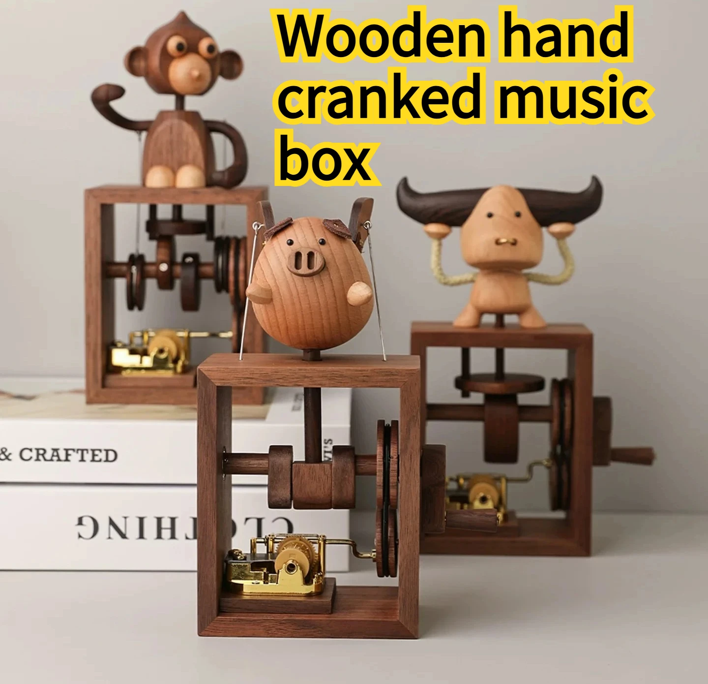NEW Creative Solid Wood Animal Music Box Home Atmosphere Decoration Decompression Birthday Gift