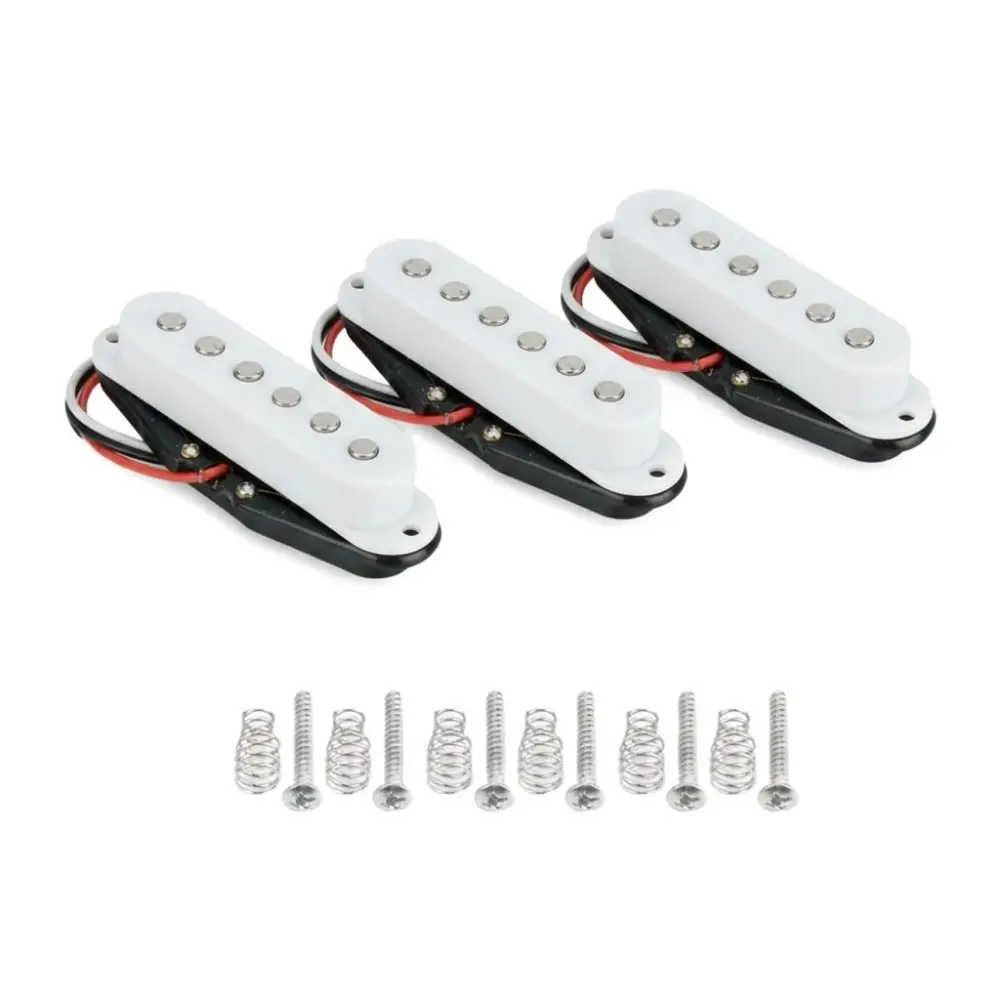 3Pcs ​SSS Configuration​ Pickup Set​ ​White ​Guitar Pickup Replacement​ ​Single Coil Pickups Set​ ​Noiseless​
