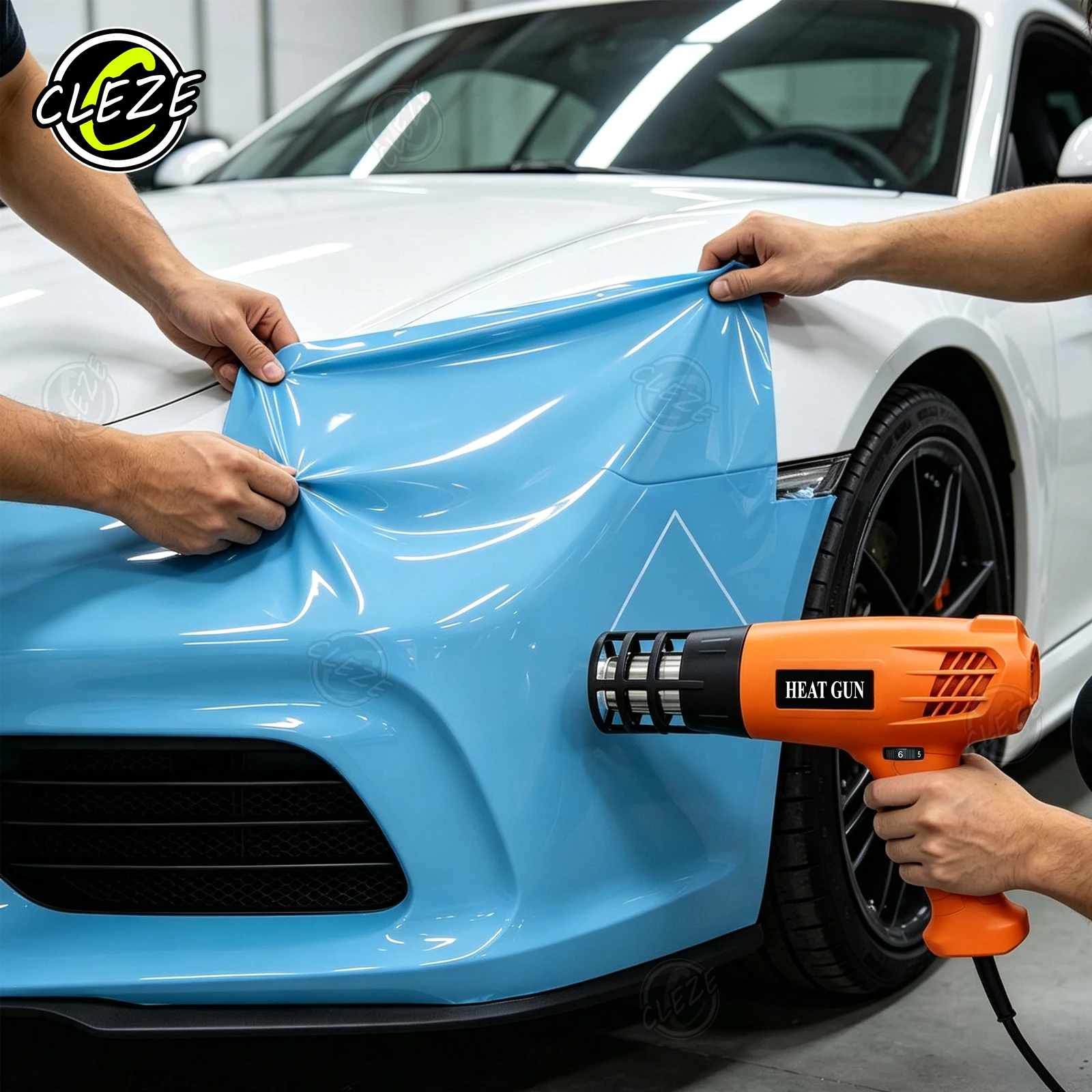 CLEZE 2000W Heat Gun Electric Hot Air Gun for Car Vinyl Wrap PPF Window Tint Film Installation Automotive Wrapping Tools
