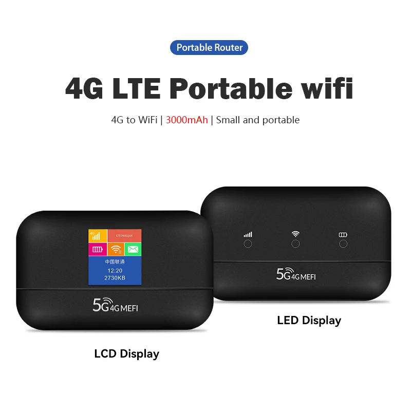 

EATPOW Portable 4G LTE WIFI Router 3000mAh TDD FDD Wireless LCD display with Battery Wifi Hotpot 4G Router Sim Card Mini Router