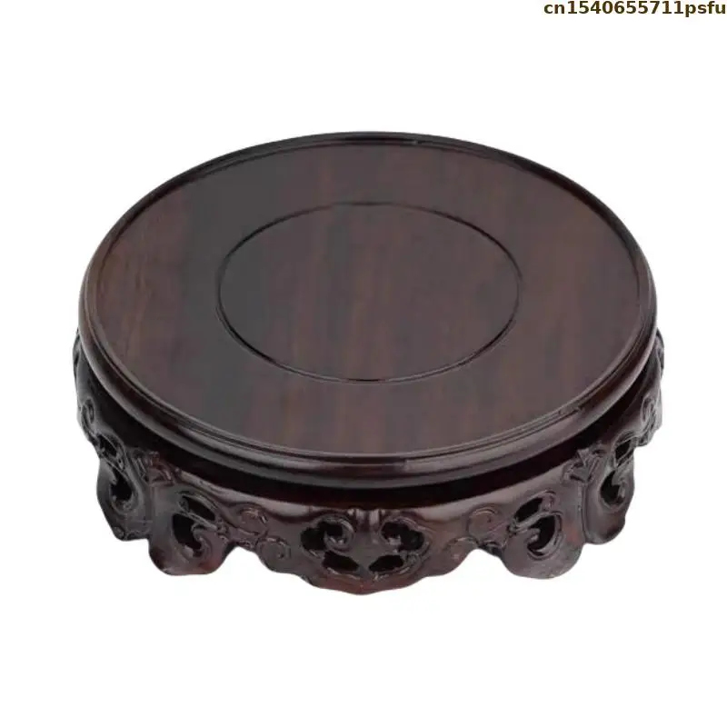 High Quality Ebony Standing Flower Base Bonsai Plant Shelf Vase Flower Pot Wood Sorting Table Rack Tea Set Pedestal Garden Decor