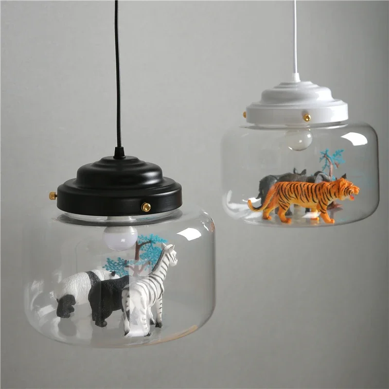 Imagem -05 - Nordic Cartoon Pendant Lights Iluminação Led Animal Bonito Lâmpadas Suspensas para o Quarto das Crianças Lâmpada de Vidro para Quarto Decoração para Casa Presente