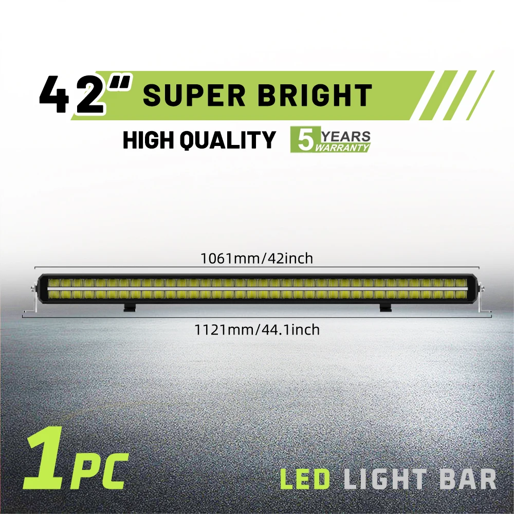 Braveway 2-Rijen 12-52 inch LED-lichtbalk Off-road accessoires 4x4 3500K 6500K DRL met draadkit voor tractor ATVS vrachtwagen 12V 24V
