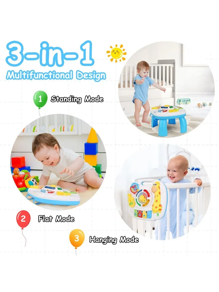 Toddler Musical Learning Table Educational Baby Toys Musical Activity Table Learning Center for 6+ Months Boys Girls Gift