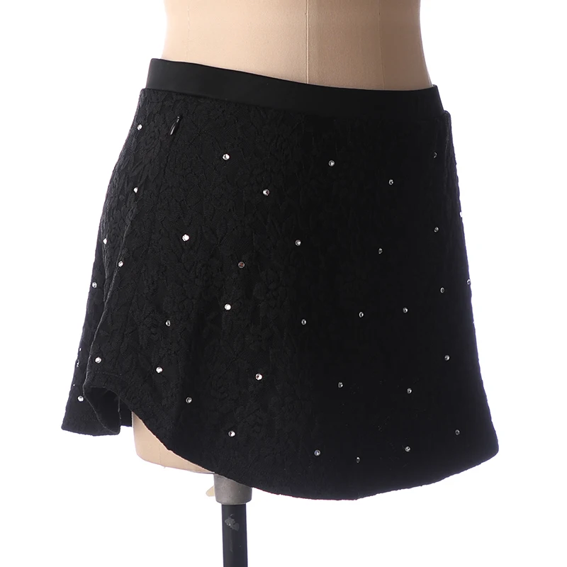 Custom Figure Skating Short Skirt Girl Kids Woman Training Skirt Costume Zipper Pocket Lace Without Underwear