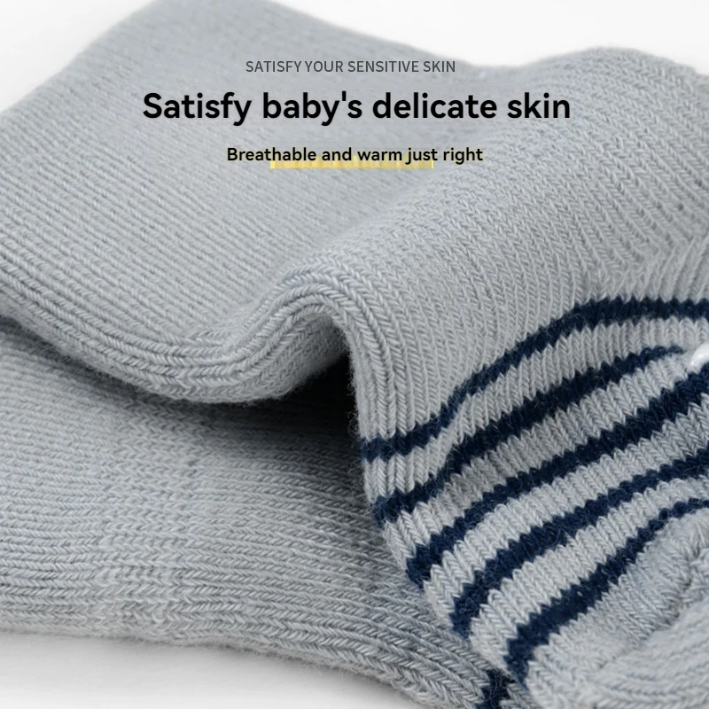 Thickened Loop Baby Socks Mid-Calf Soft Cotton Warm Autumn Winter Children's Loose-Fitting Socks for Cozy Footwear
