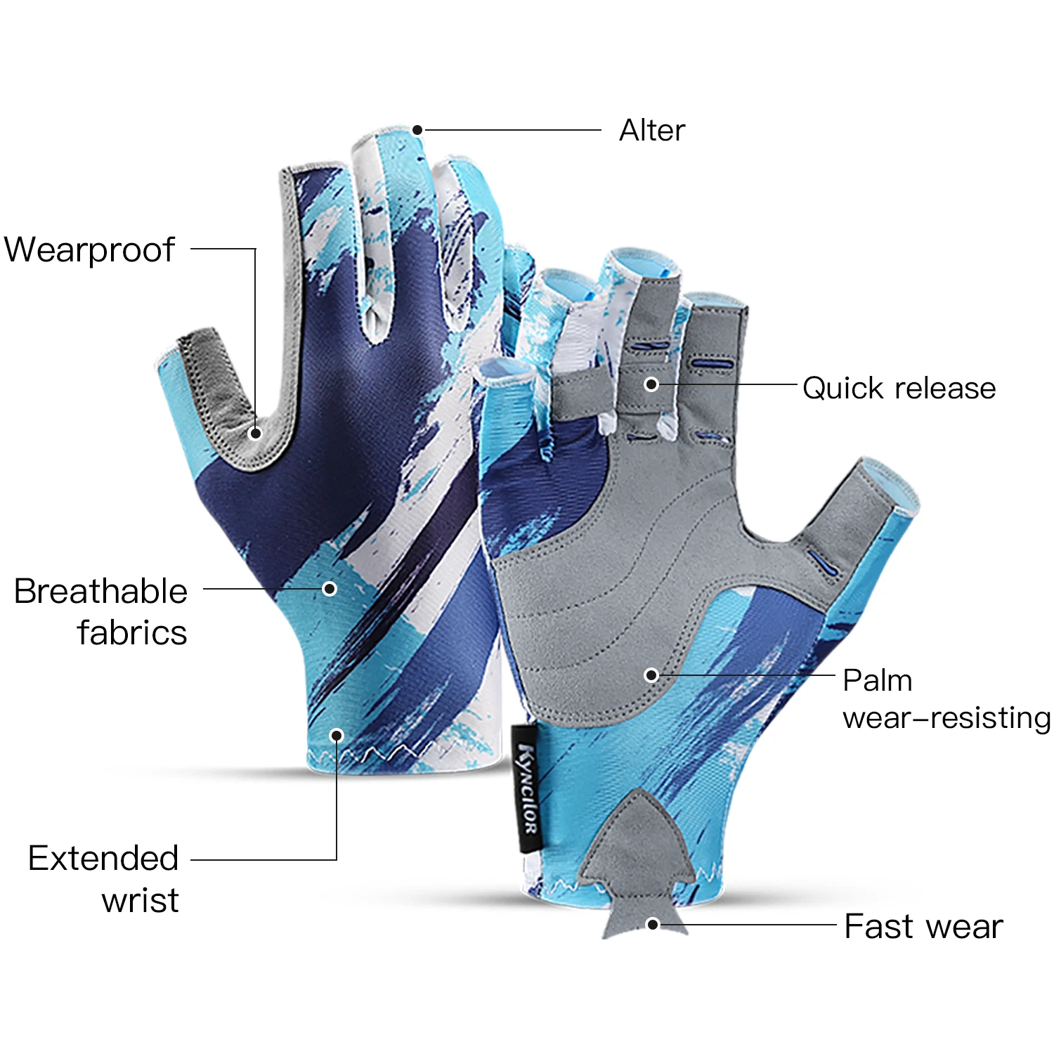 Half Finger Anti-slip Fishing Glove Sun Protection Breathable Outdoor Summer UV Resistant Gloves Waterproof Resistant