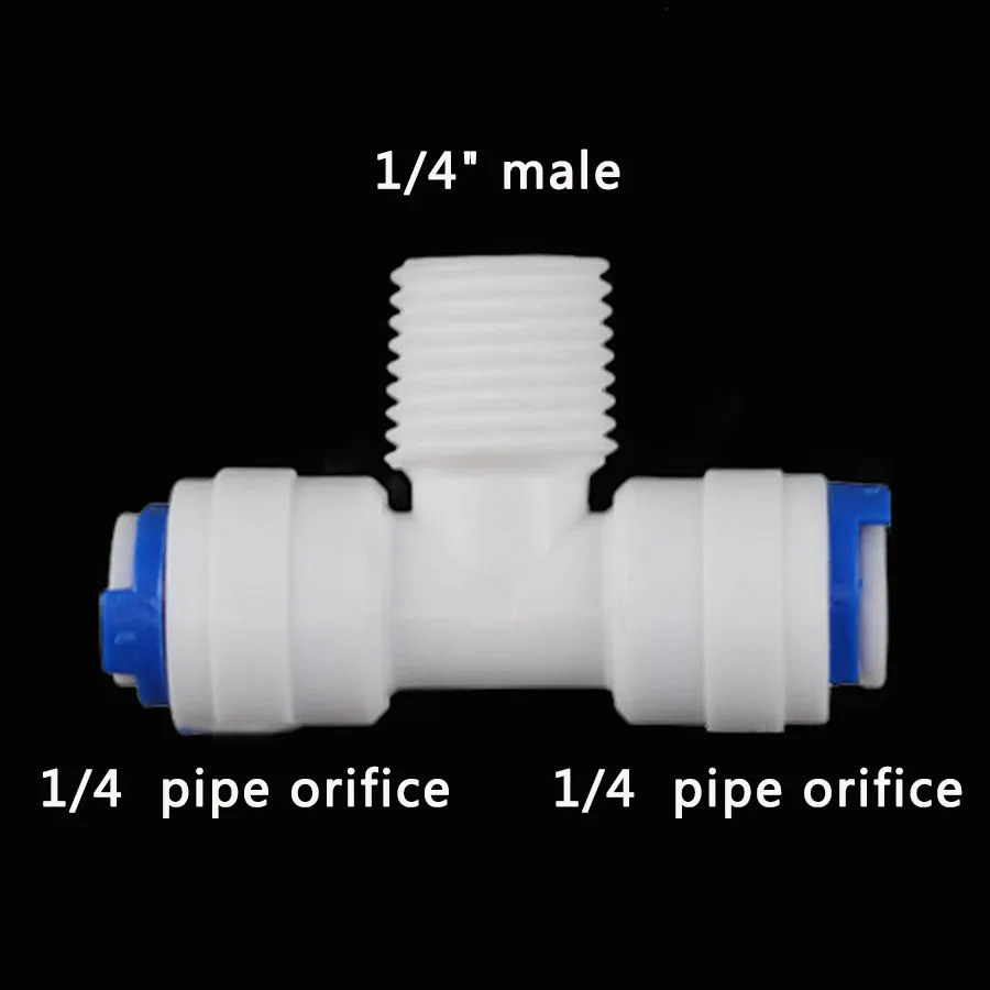 Reverse Osmosis Quick Coupling 1/4 3/8 Hose Connection Tee Y Connector  Equal Diameter Reducing RO Water Plastic Pipe Fitting