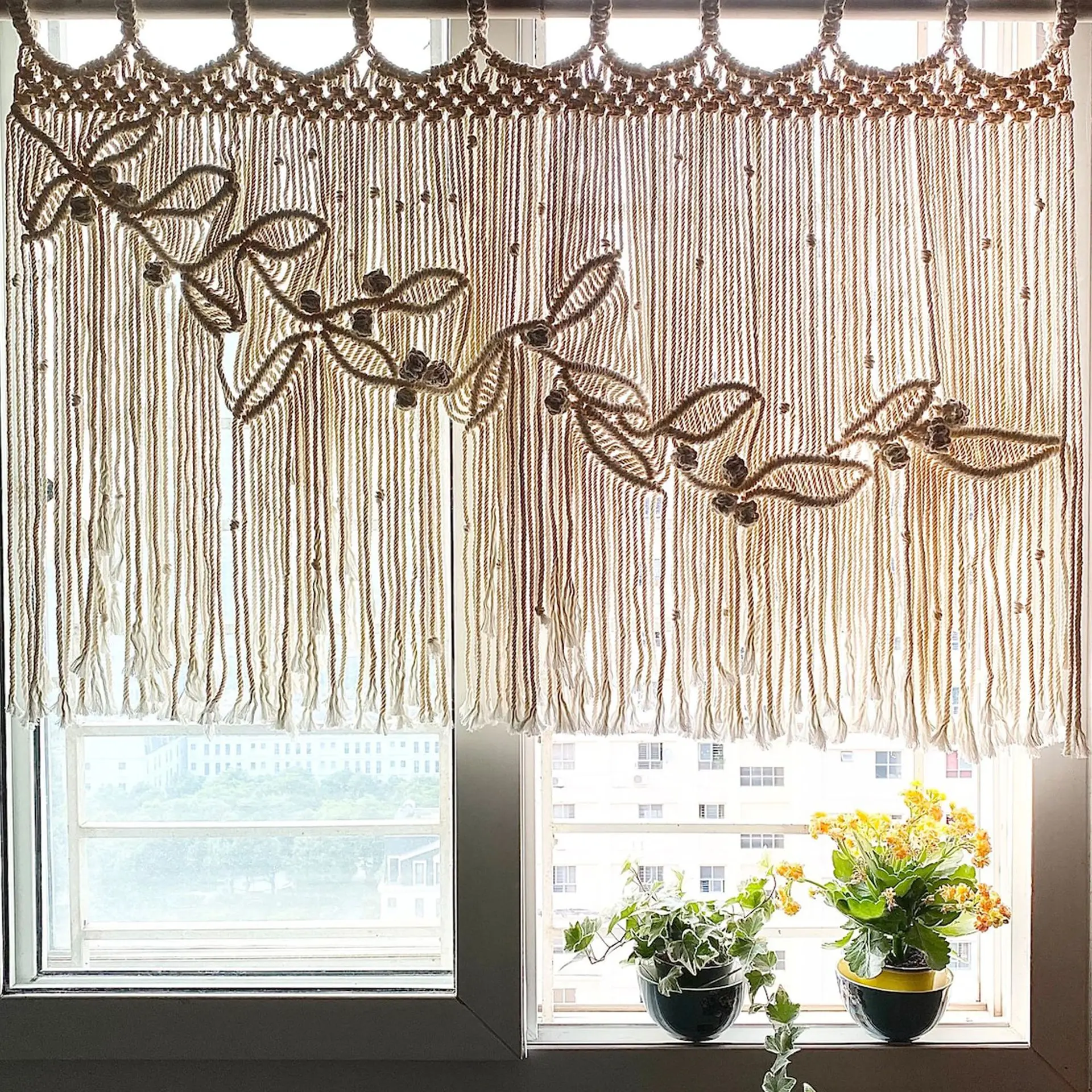 Bohemian Tapestry. Background Wall Hanging In The Living Room. Hand-woven Curtains. Boutique Vintage Drapes.