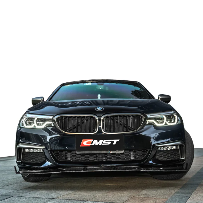 Carbon fiber body kit for 5 series G30 G38 in CMST style front lip rear diffuser side skirts and trunk spoiler auto tuning