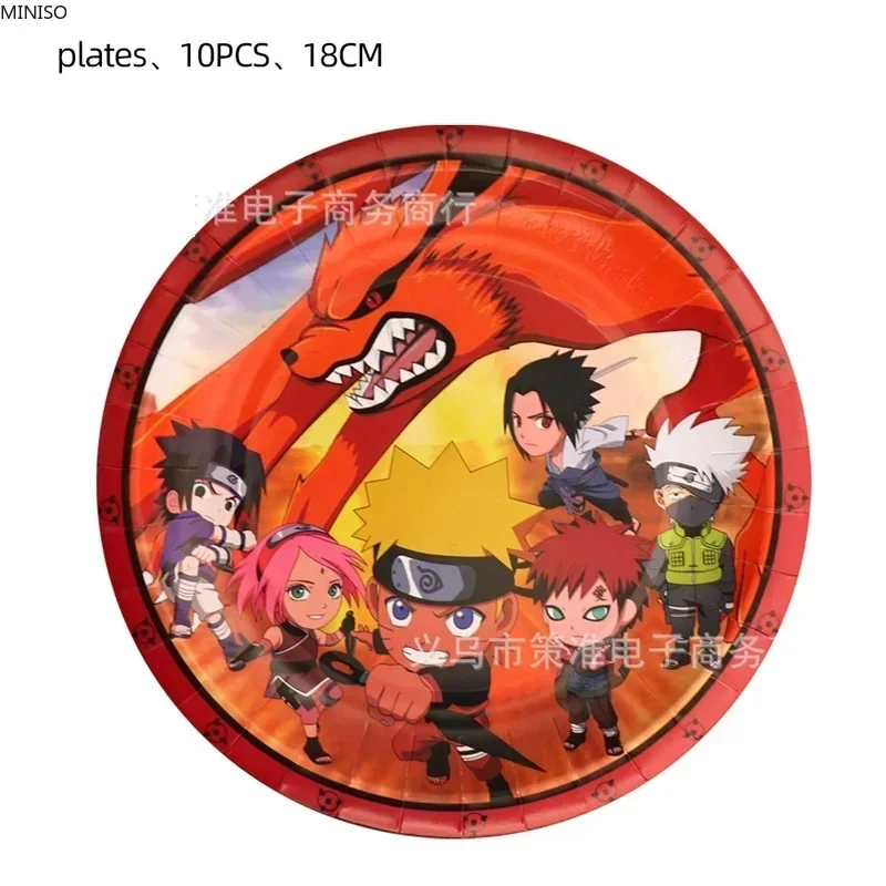 Uzumaki Narutoed Ninja Anime Cartoon Birthday Party Decorations Disposable Tableware Plastic Straw Baby Shower Party Supplies