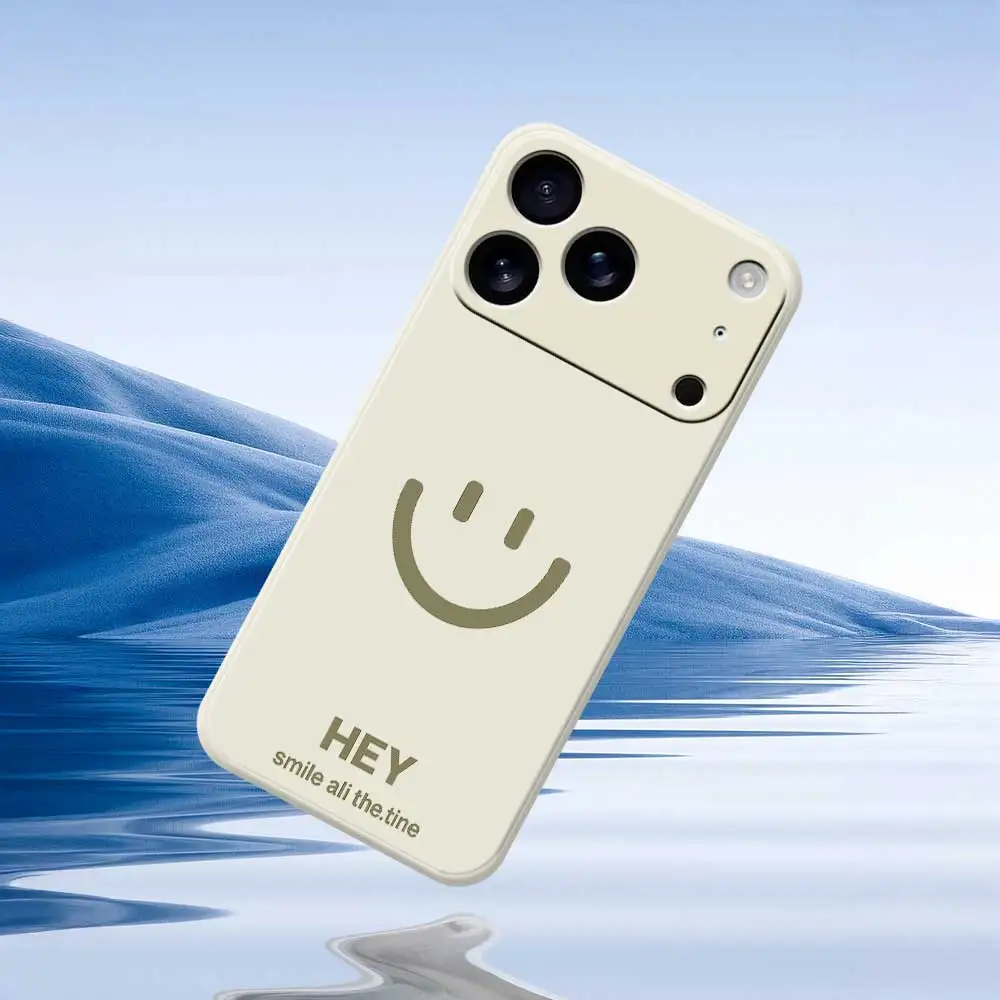 Super Curing Smiley Face Phone Case For iPhone 17 Pro Max 17 Air 16 15 14 Plus 13 12 11 Pro Max XS Max 16E Silicone Soft Cover