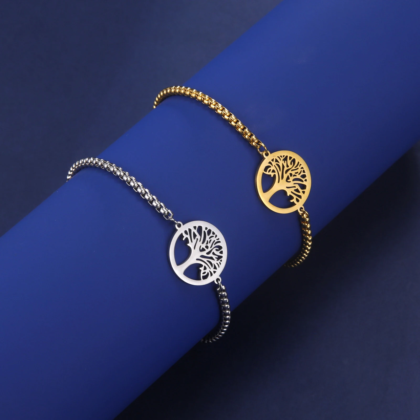 Bransoletka dla mężczyzn Kobiety Bransoletki ze stali nierdzewnej Hollow Life Tree Pendant Klasyczna moda Biżuteria Prezenty ślubne