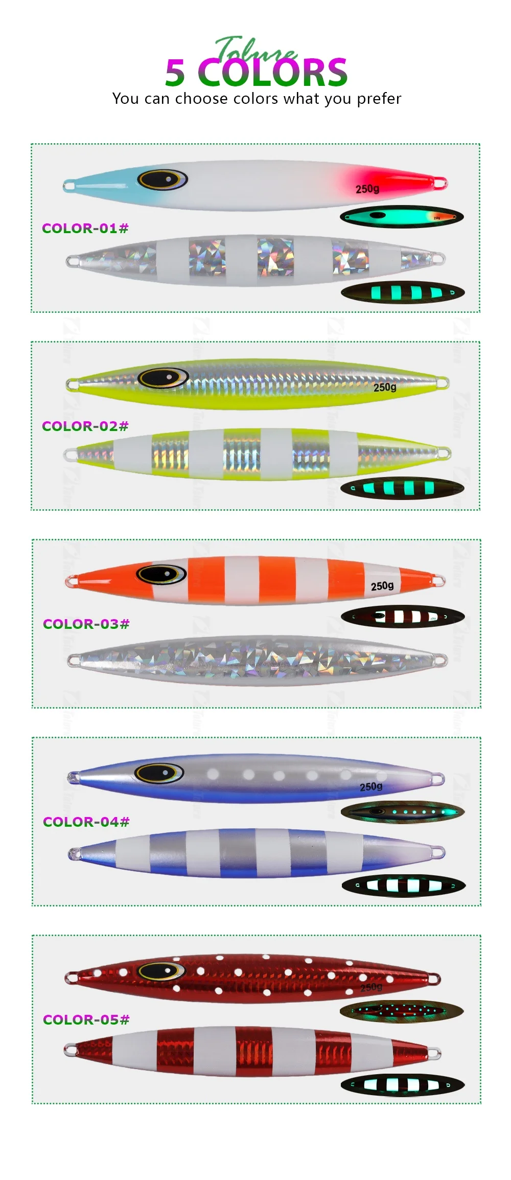TOLU schnell sinkende Metall-Jig-Modelle 2025, für Salzwasser-Tiefsee-Angelköder, Größen 150 g–600 g, Trolling-Angelköder – Detail 5
