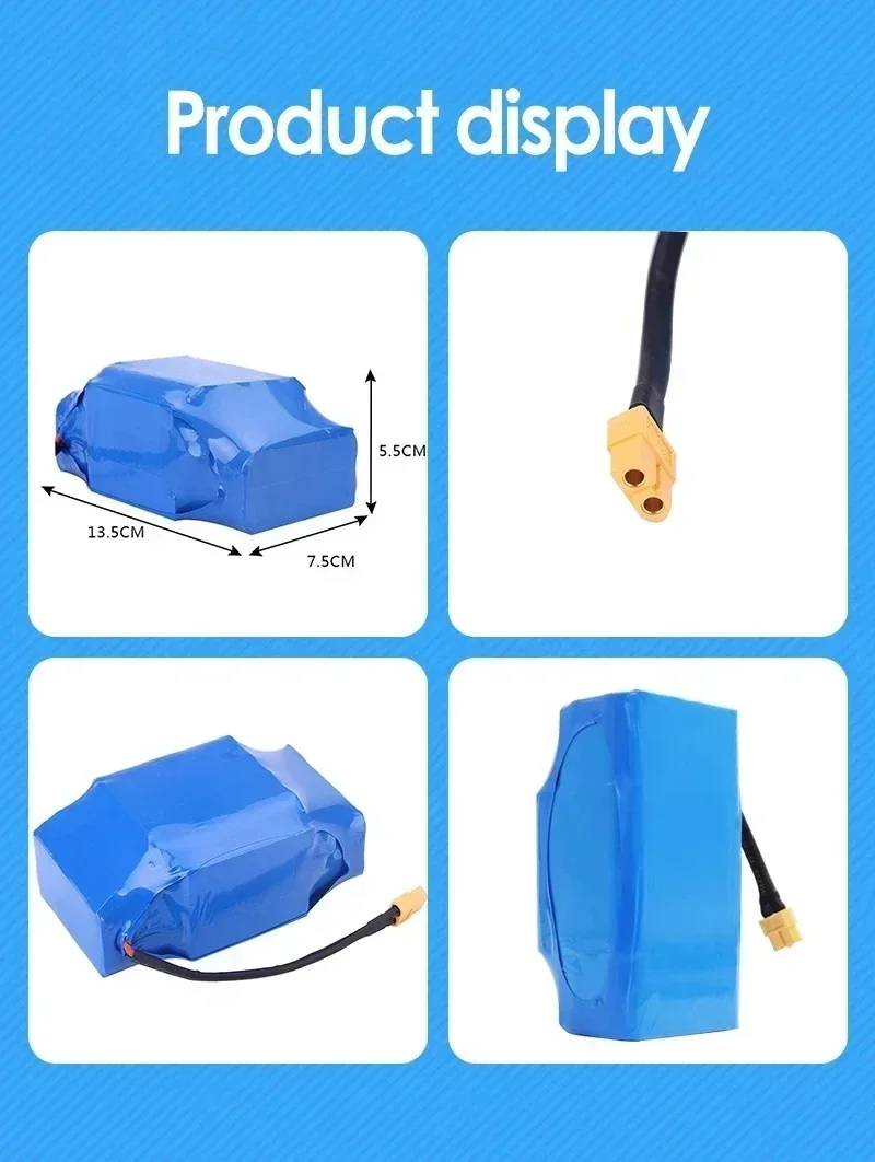 بطاريات ليثيوم أيون قابلة لإعادة الشحن 36 فولت 6/4,4 أمبير، 10S2P، سكوتر كهربائي توازن تلقائي، لوح تحوم أحادي الدراجة