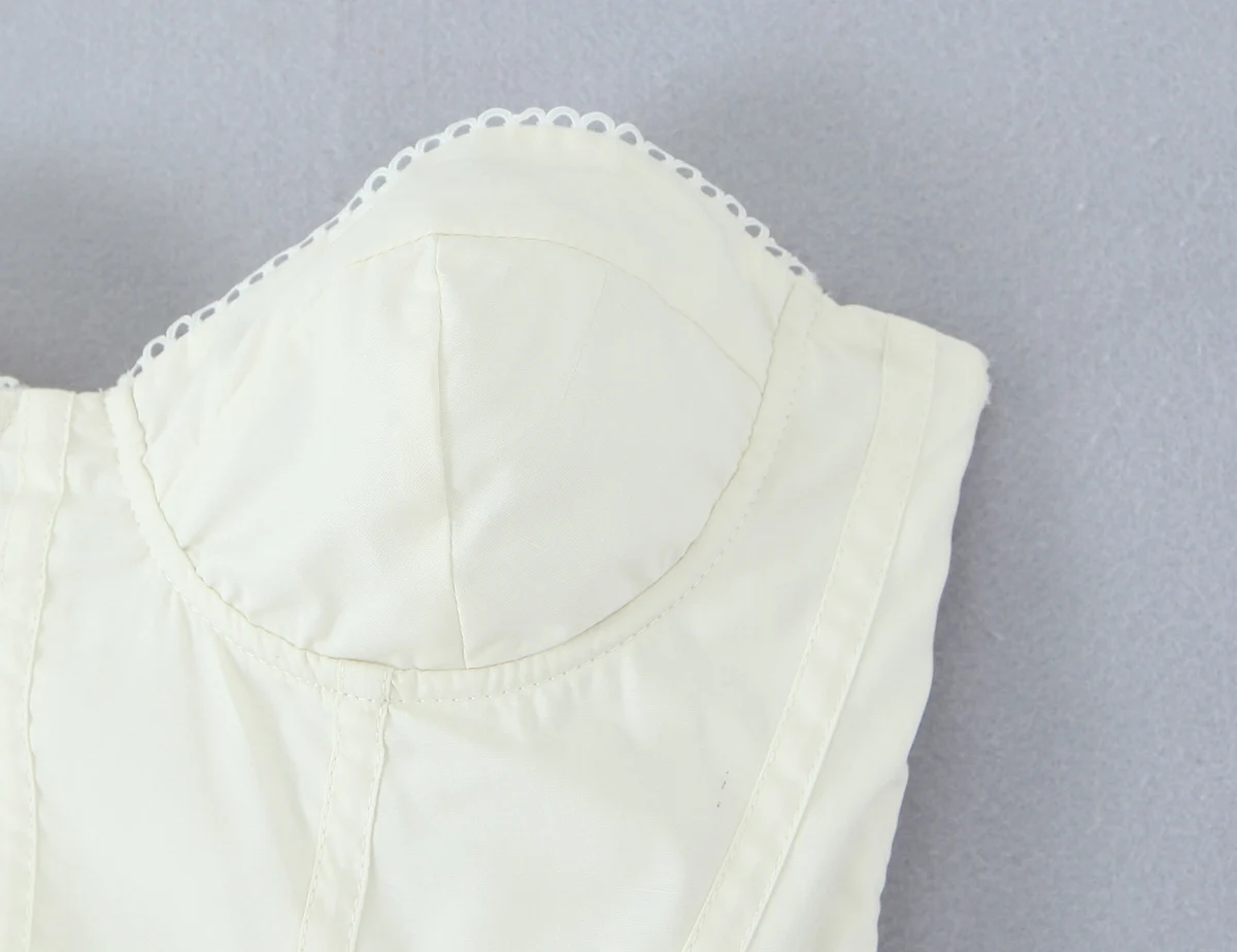 2025 Sexy Beige avec fil poitrine Mini Robe sans bretelles femmes croix laçage dos taille basse froncé Robe de bal robes Robe de soirée