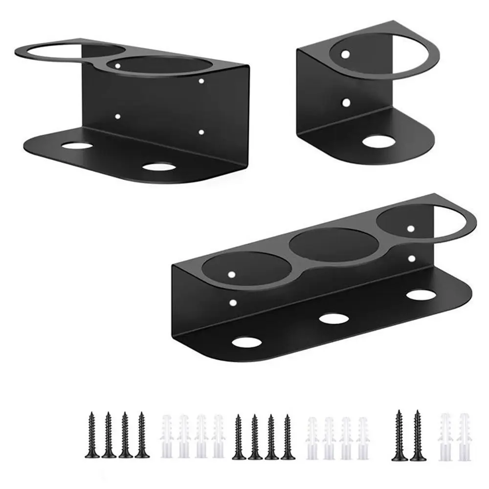 

Держатель для бутылок с распылителем на 1/2/3 отверстия, сверхмощная нержавеющая стойка для хранения баллончиков с распылителем, настенное крепление, органайзер для бутылок с черной краской, гараж