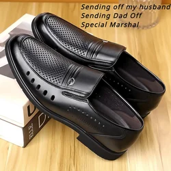 2024Men Genuine leather Sandals Handmade dress shoes Luxury Sandals Summer Shoes for men Business Dress sandals נעלי אלגנט לגבר