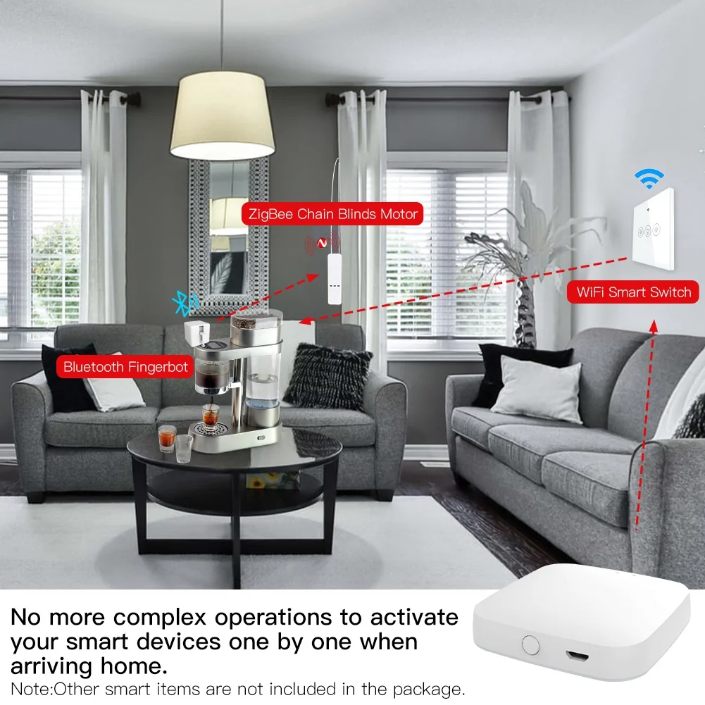 Multi-Mode Smart Gateway ZigBee WiFi Bluetooth Mesh Hub Work with Tuya Smart App Voice Control Via Alexa Google Home