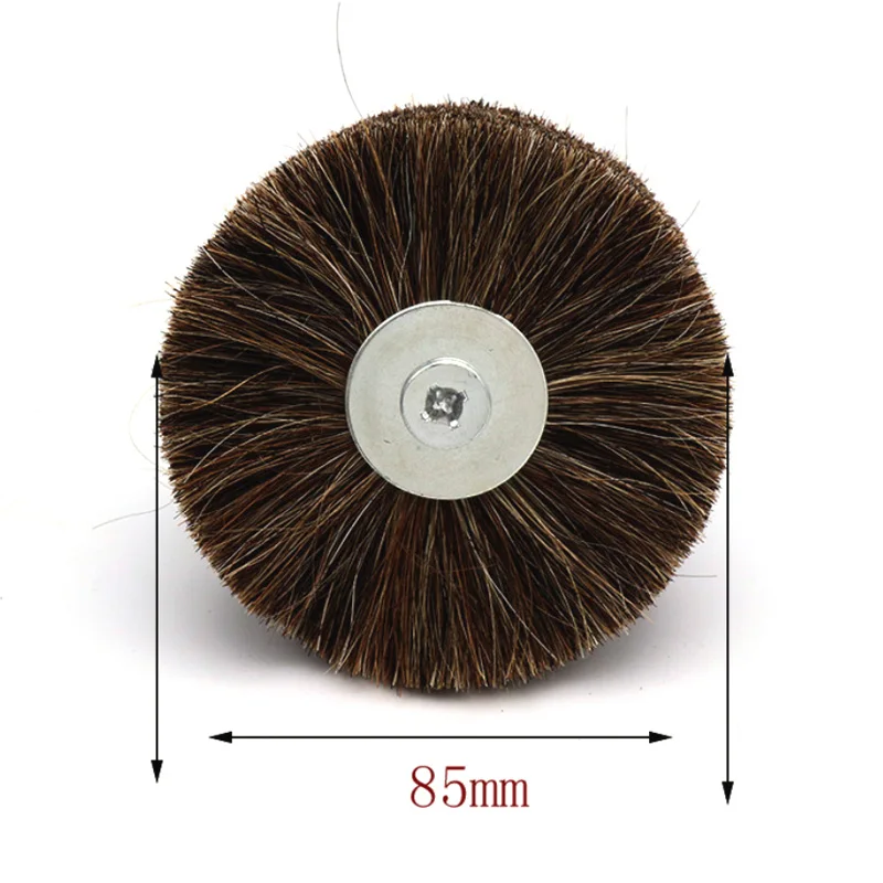 Bristle polishing brush, polishing brush working with polishing compound for wood and plastic hair removal, 1 piece