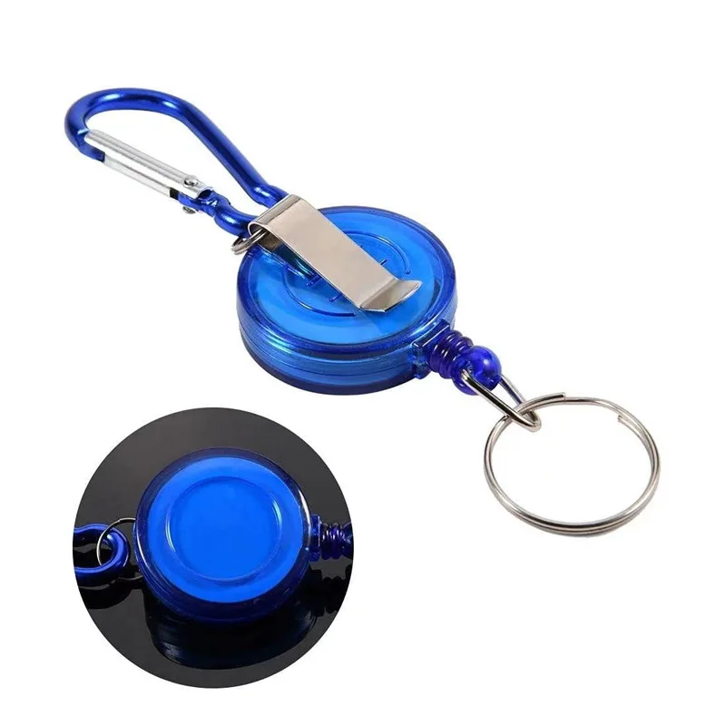 Customized Hanging Buckle For Outdoor Mountaineering Retractable Circular Plastic Chest Badge Work Badge With Easy Pull Buckle