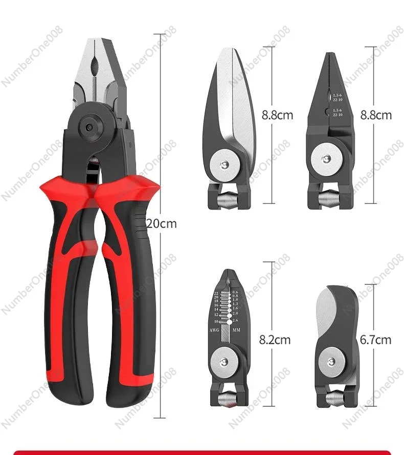 

Multifunctional one-to-five replaceable pliers household set wire pliers wire stripping and cutting wire