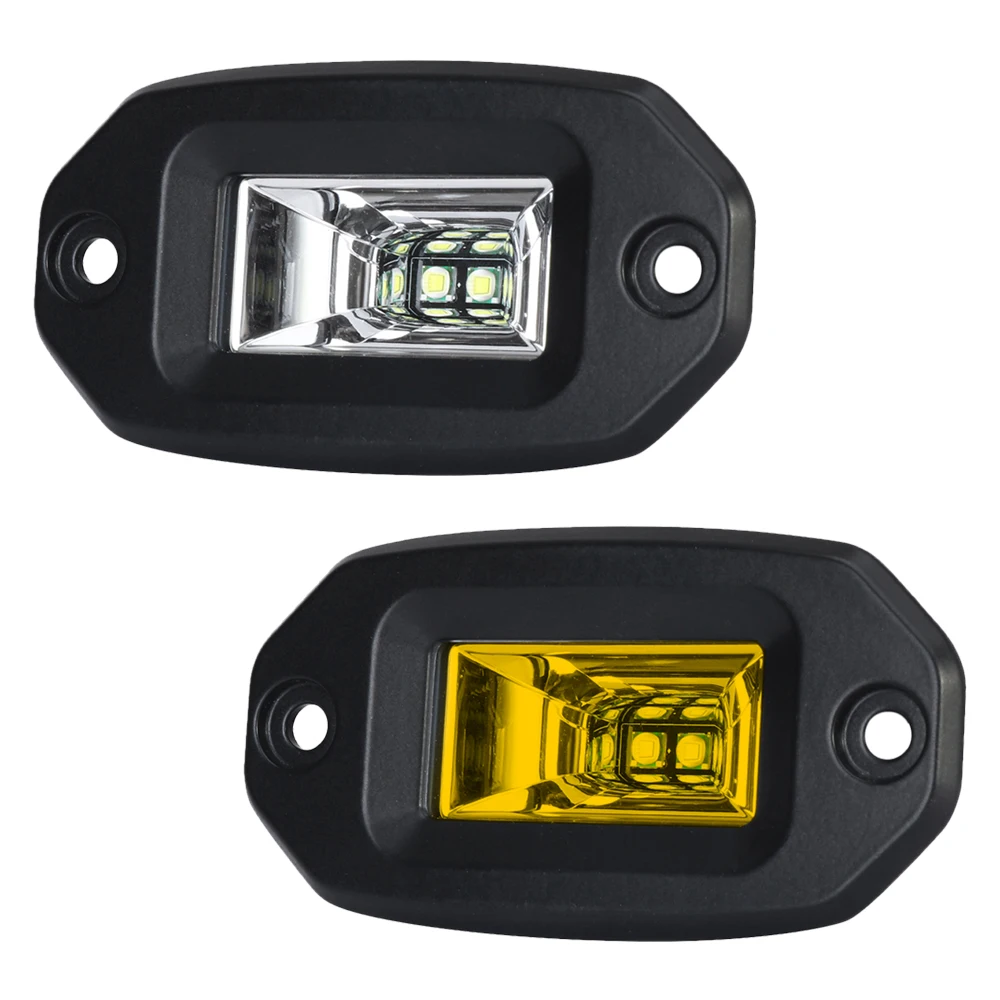 

Flush Mount Led Flood Light 20W White Yellow Red Color Backup Lights for Jeep SUV Trucks Boat ATV Car Accessories