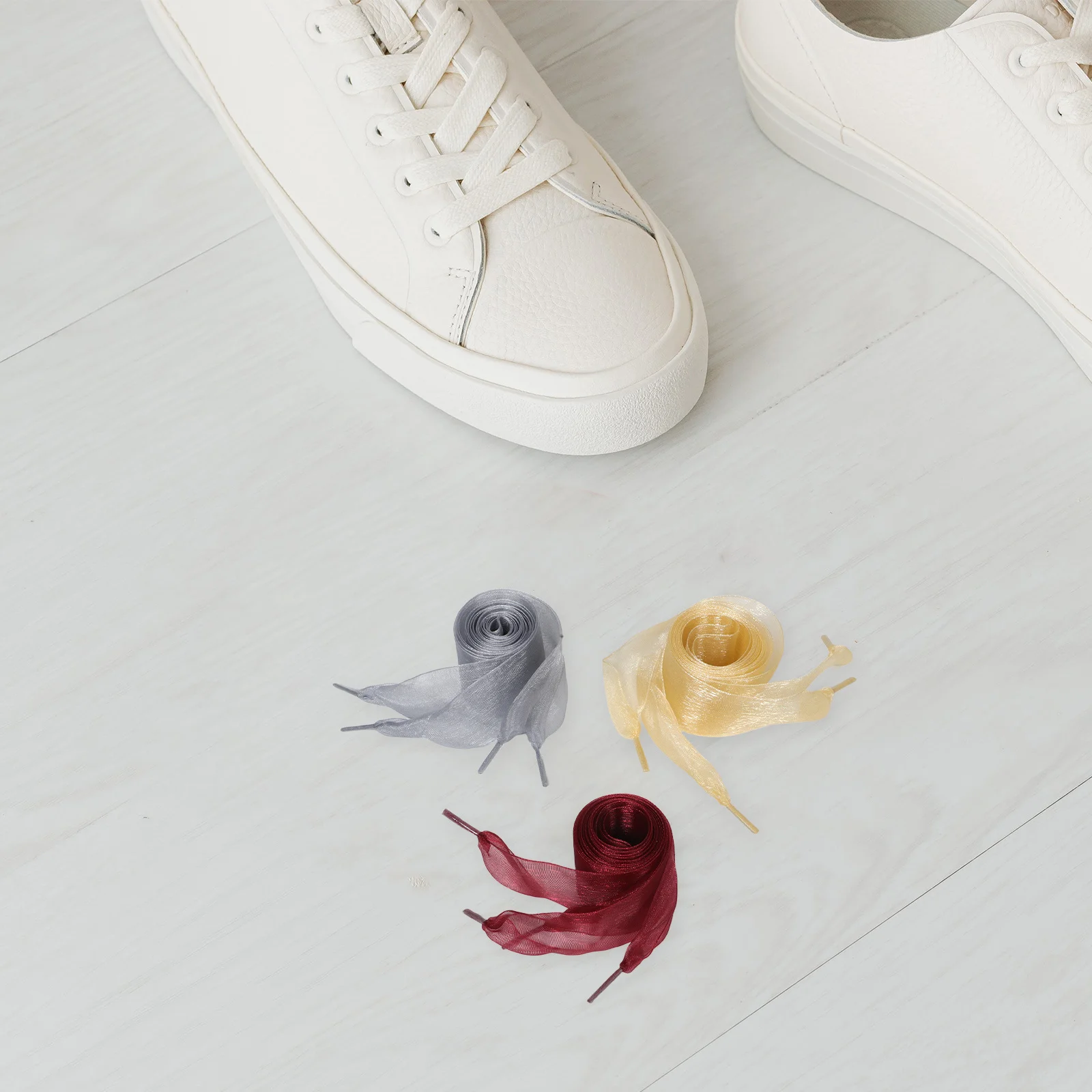 

11Pairs Chiffon Shoelaces Flat Ribbon Shoelaces Replacement Laces for Women Sneakers Casual Canvas Colored Shoe Strings