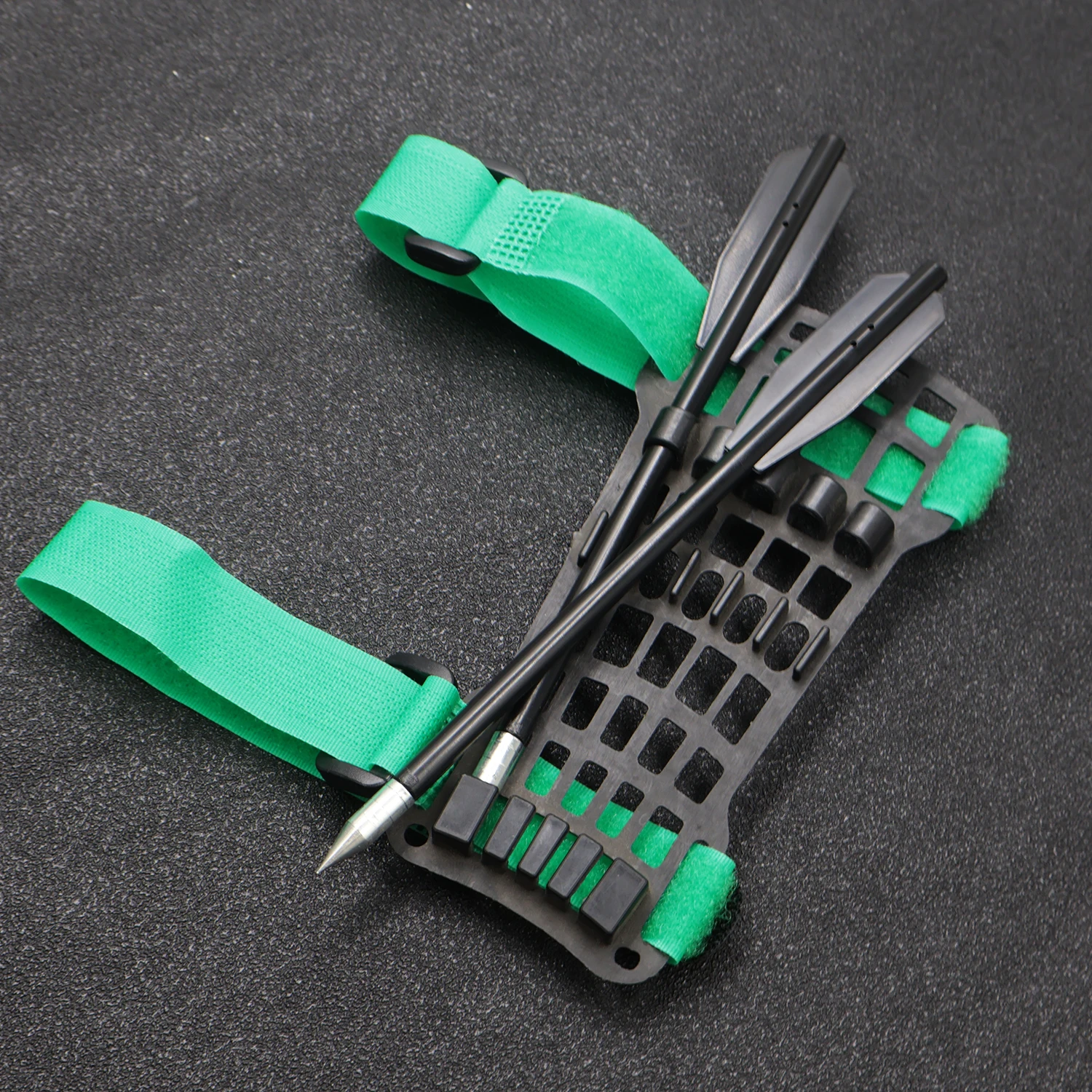 6-Hole Arm-Mounted Slingshot Dart Quiver Holder with Adjustable Straps Portable for 6mm Darts, Model 168 2Color