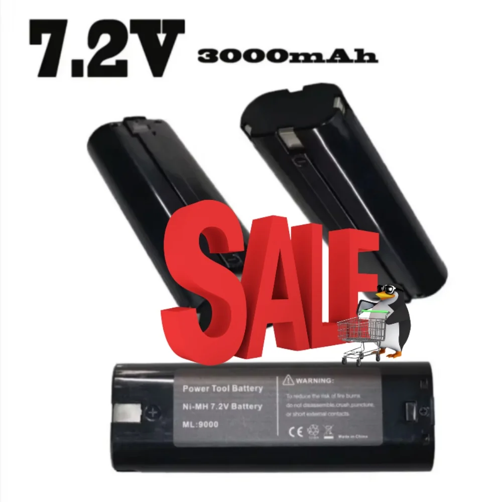 For Makita 7.2V Ni-MH Replacement Battery Compatible with Models 7000 7002 7033 191679-9 192695-4 632002-4 3.0/4.0/5.0Ah