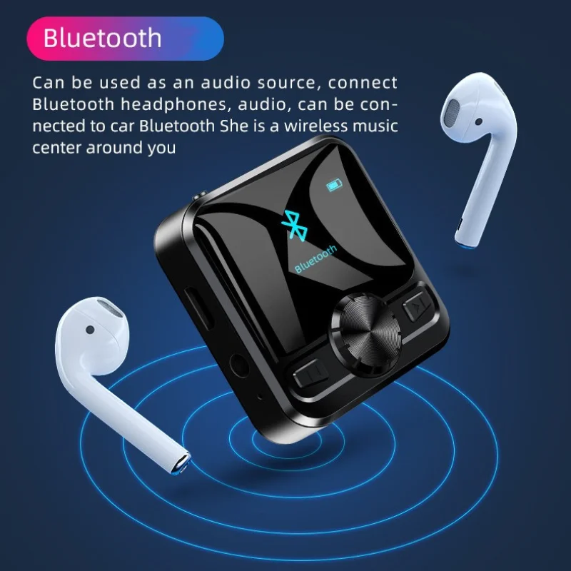 

Беспроводной Bluetooth-динамик, спортивный MP3-плеер, водонепроницаемый музыкальный плеер IPX6 со съемным задним зажимом для записи электронных книг, FM-радио