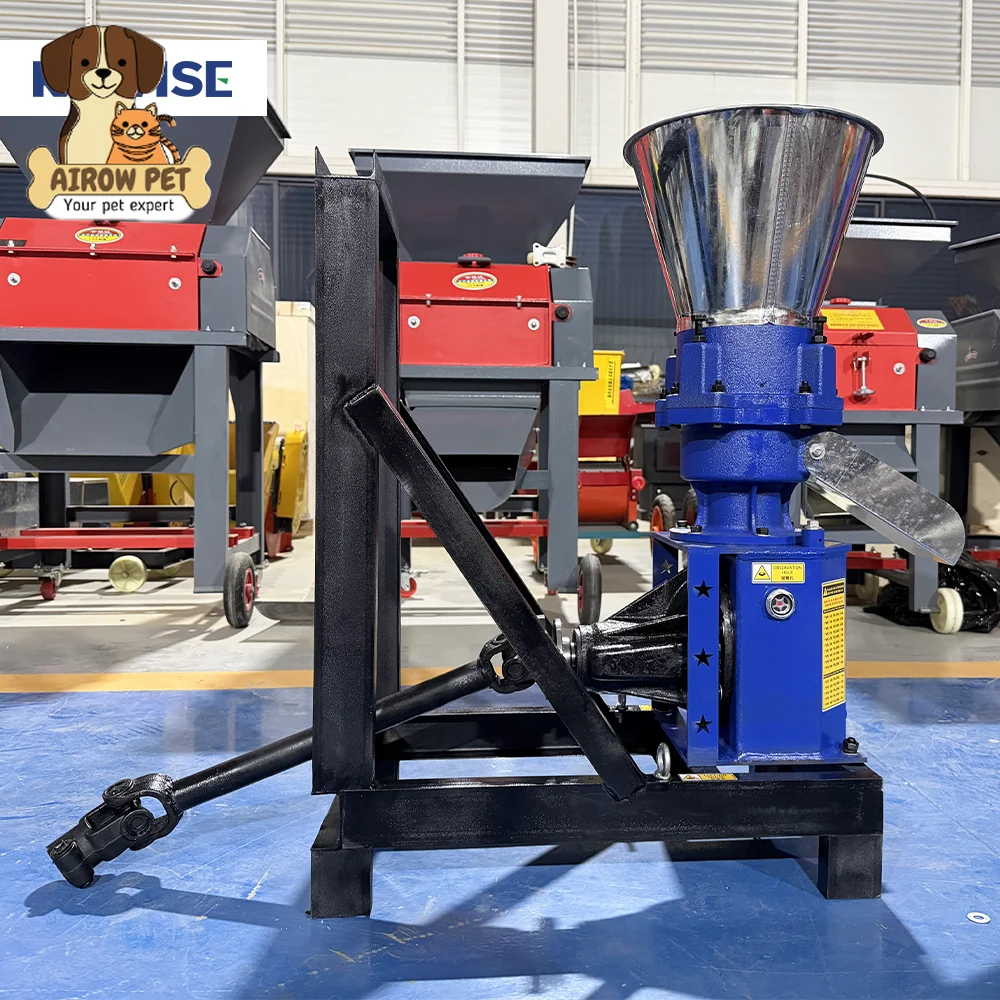 AIROW New Kawise PTO Flat Die Feed Pellet Machine Tractor Powered 60 to 1200 Kg Per Hour for Farm Use