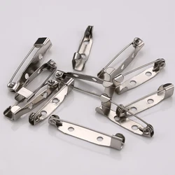 50pcs Rhodium Brooch Clip Safety Pins Brooch Blank Base for Jewelry Making DIY Findings Wholesale