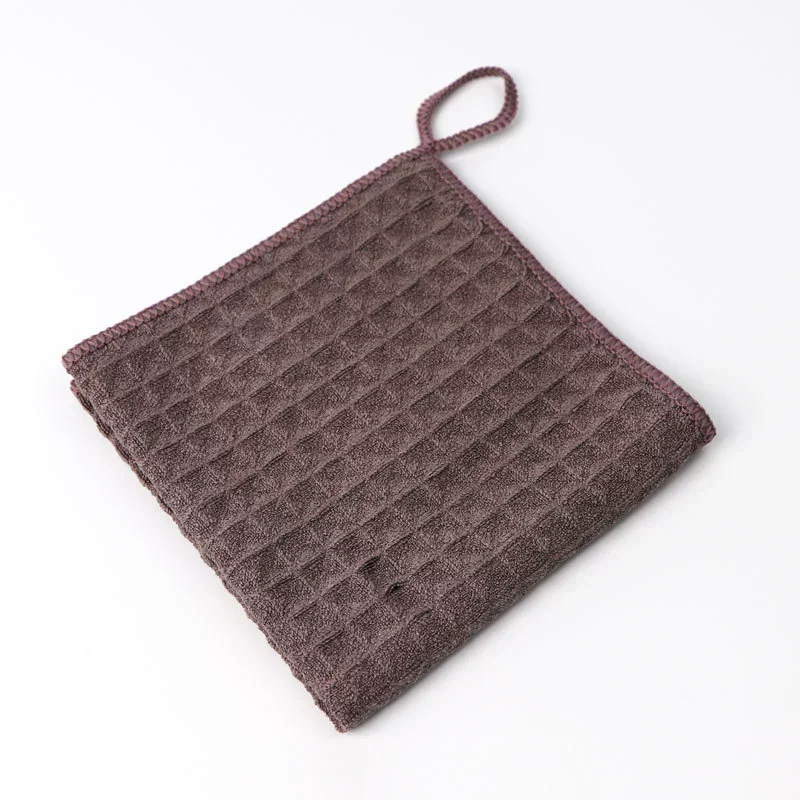 Coffee Blend Microfiber Fabric Woven Kitchen Dishcloth Strong Water Absorption Dish Towel Quick Drying Kitchen Clean Supplies