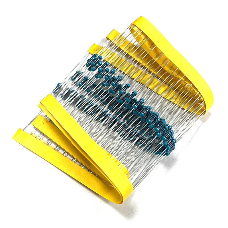 

100pcs 1/4W Metal Film Resistor 1 2.2 3.3 4.7 5.1 6.8 11 13 16 91 100 150 180 200 220 330 360 390 470 510 750 820 910 Ohm K R
