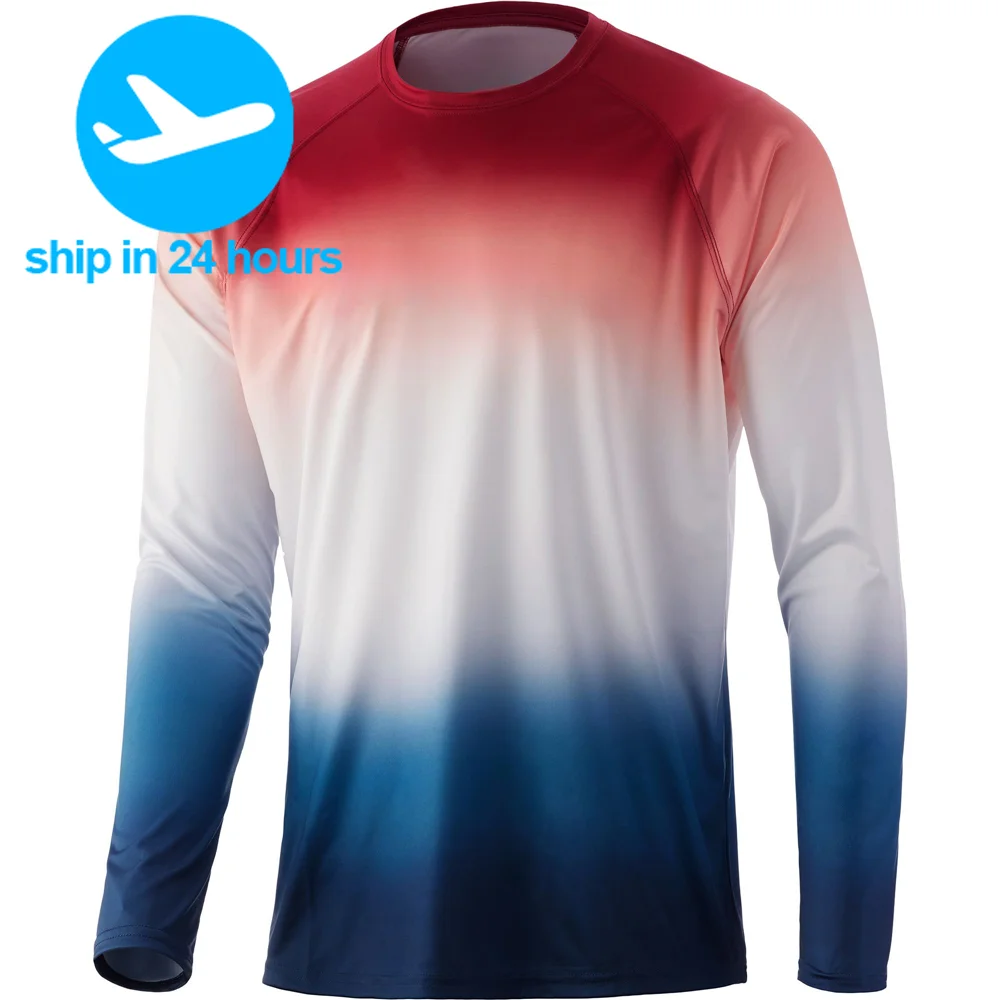 Men Fishing Shirts Long Sleeve Fishing Dress Men Performance Tops Wear Upf 50 Sun Jersey Quick Dry Breathable