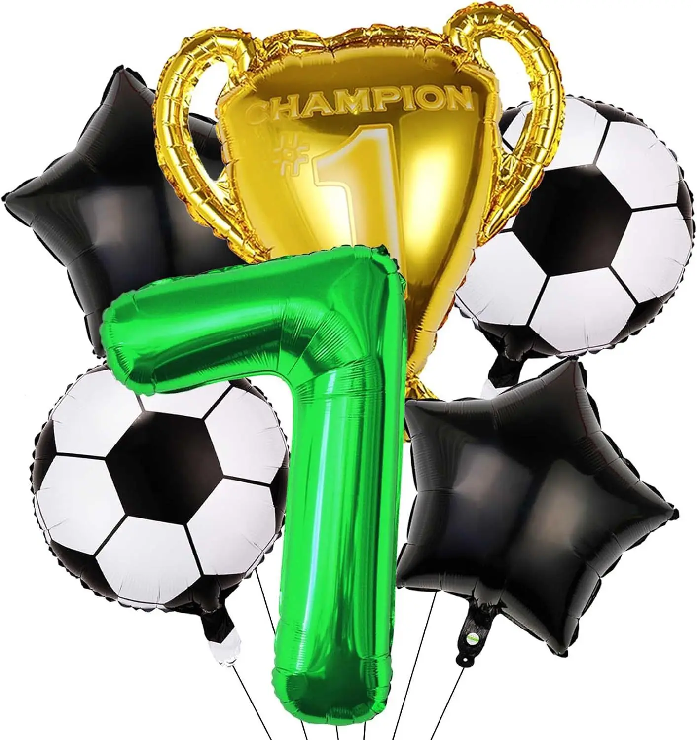 32 Zoll Grüne Zahlenballons Fußball Heliumballons Trophäenballon Kindergeschenke Geburtstagspartydekoration für Jungen