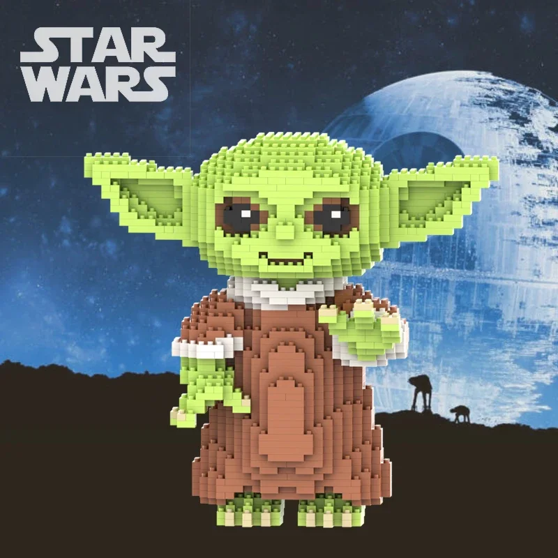 

Star Wars Baby Yoda Building Blocks Anime Master Yoda Mini Bricks Figures Heads Assembly Educational Toys Kid Birthday Gift