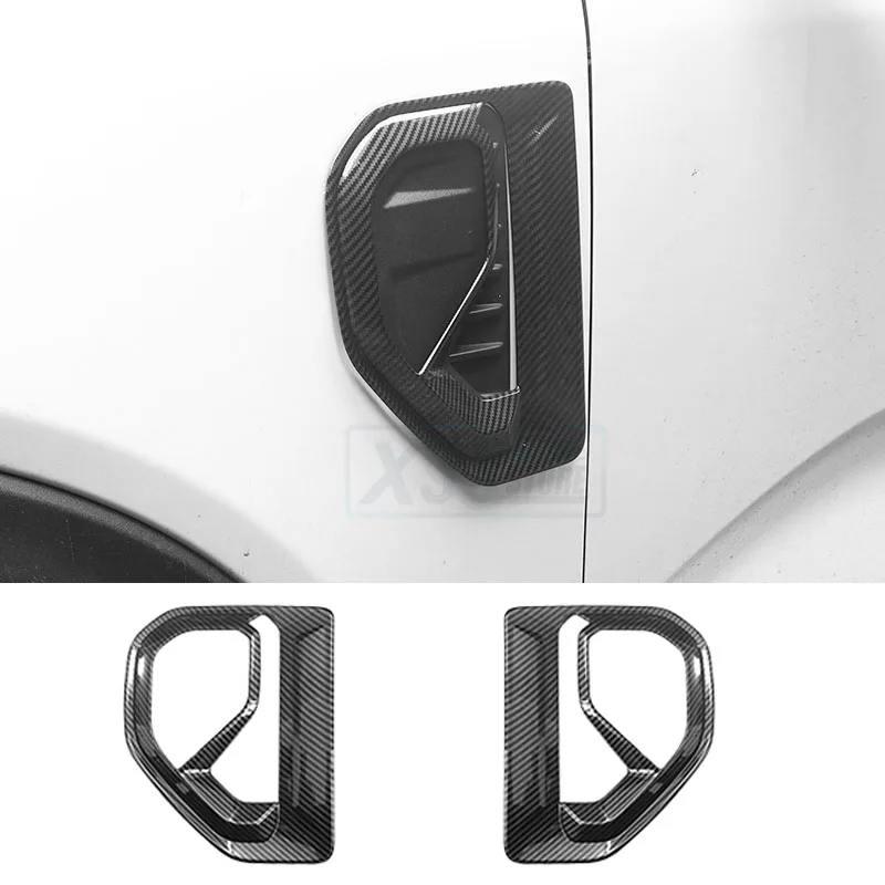 

2PCS Side Vent Cover Strip Trim For Ford Ranger 2024 2025 Carbon Fiber Protective Sticker