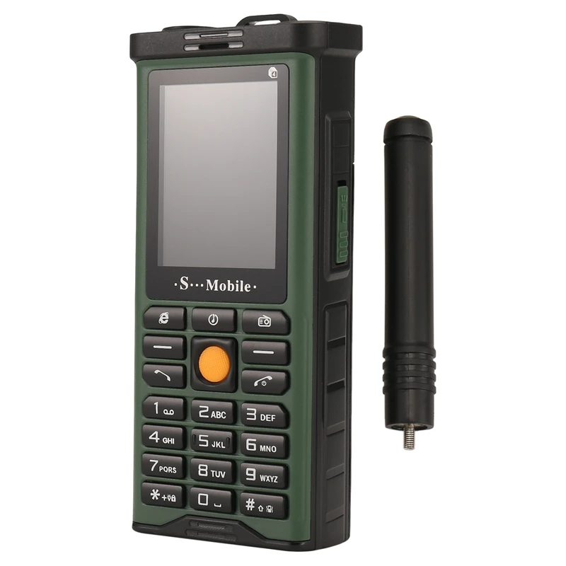 ●Rugged Outdoor Mobile Phone Big Power Long Standby Antenna Good Signal Four Sim Cards 3D Box Speaker Ebook -Green