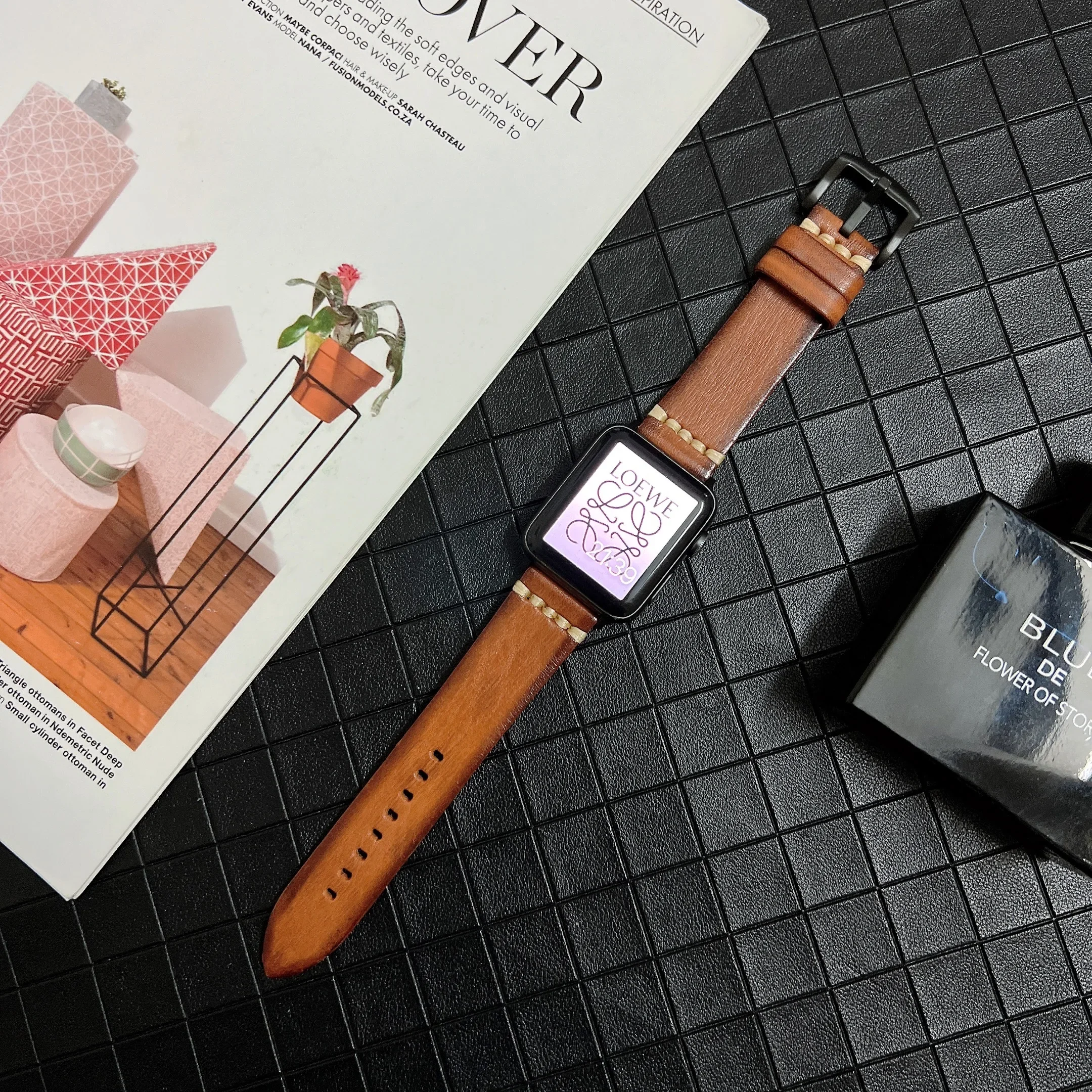 

Ремешок кожаный для Apple watch band, Премиум браслет для iWatch series 10 9 8 7 6 5 4 SE, 45 мм 41 мм 44 мм 42 мм 40 мм 46 мм