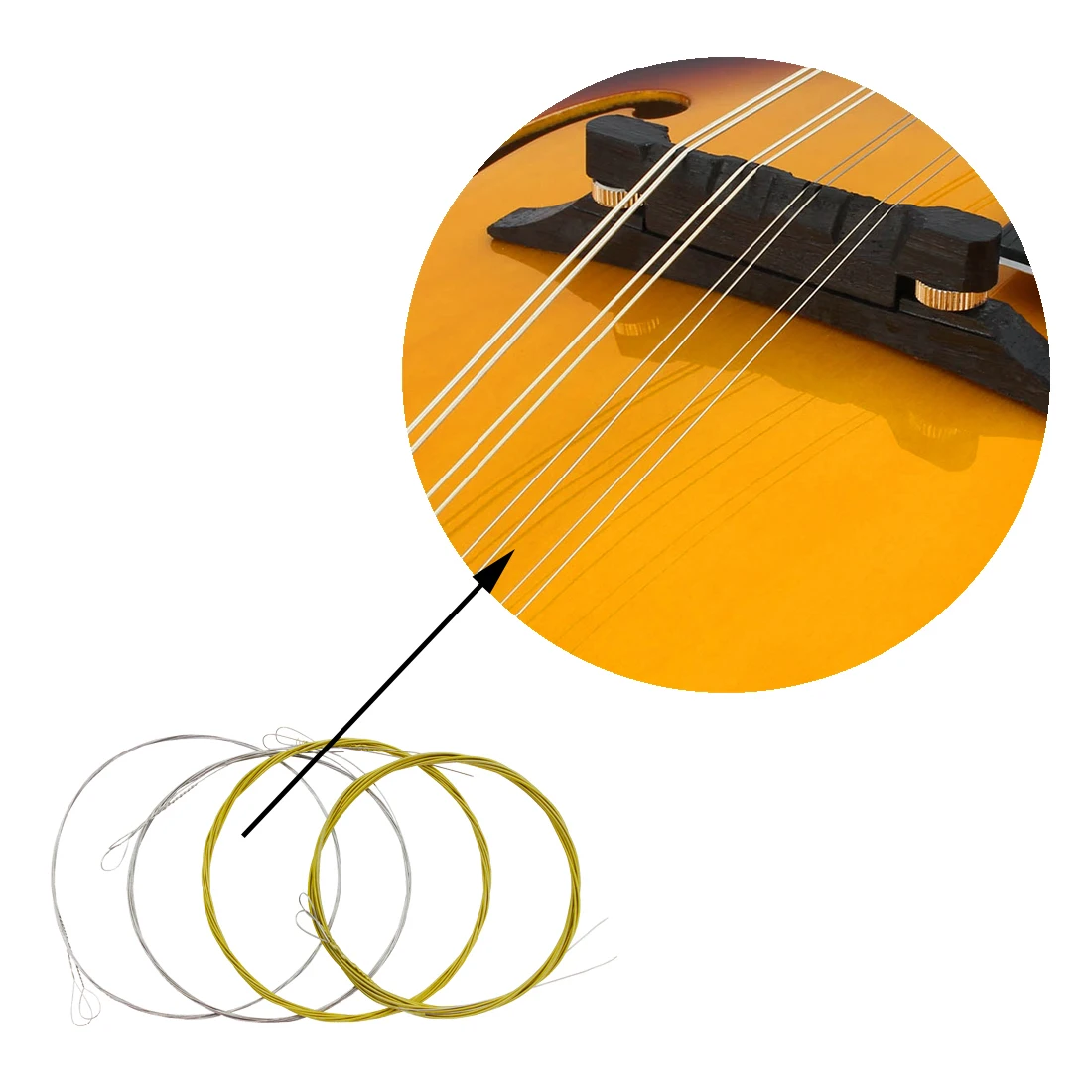 IRIN 8-teiliges Mandolin-Saiten-Set aus vergoldetem Stahl, versilberte Kupferlegierung, umsponnen Mandoline-Teile, Zubehör für Saiteninstrumente – Detail 9