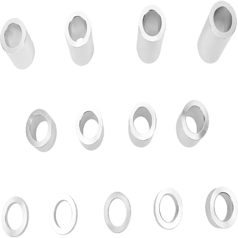 13pcs 3/4 in ID Wheel Axle Spacer 1 1/8 in OD 13 Lengths Wheel Spacer Kit Alloy Axle Spacer Sleeve For Bench Grinding Wheels
