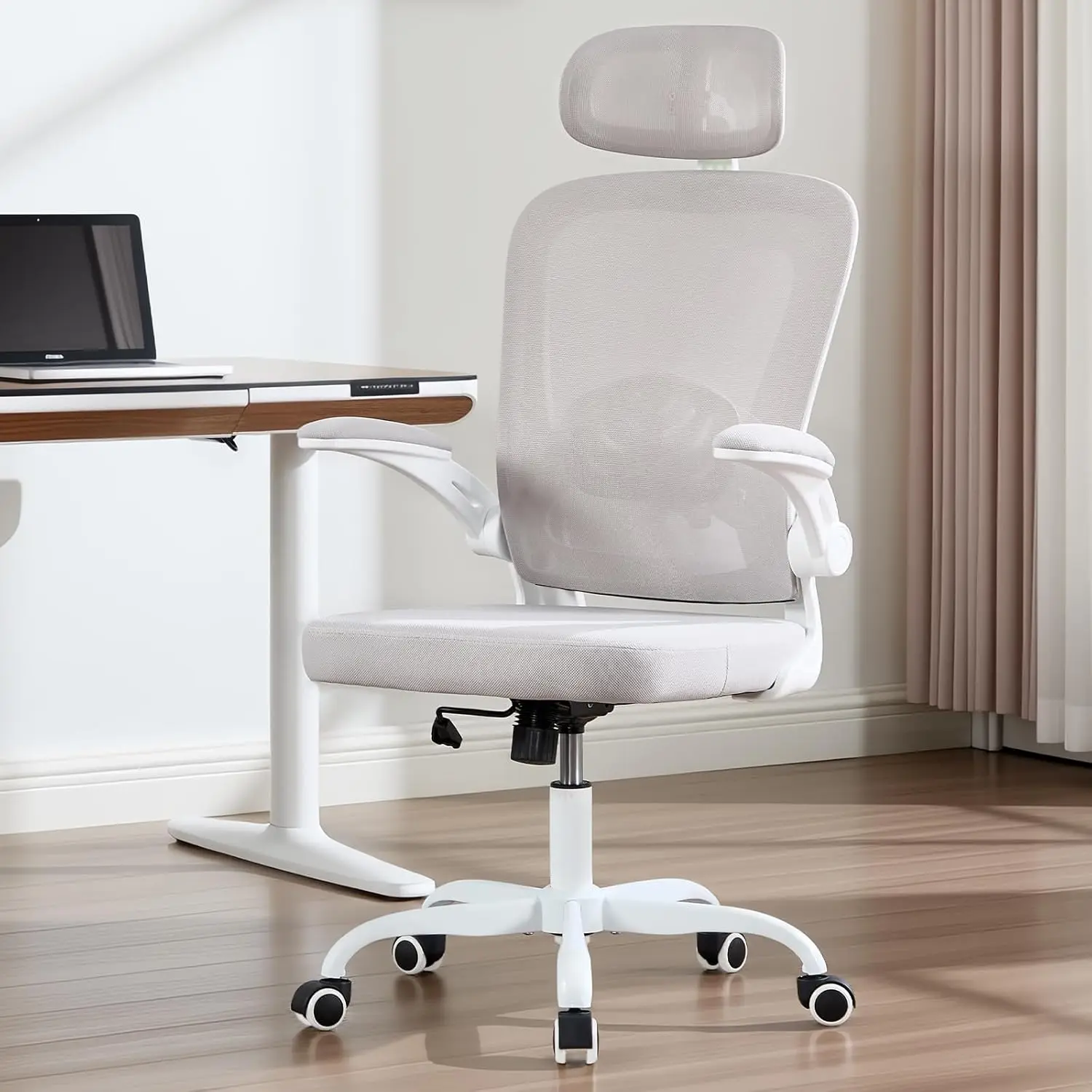 

Ergonomic Office Chair With 3D Adjustable Lumbar Support, Mesh High Back, 75° Rotating Headrest, Rocking Function,, Customized