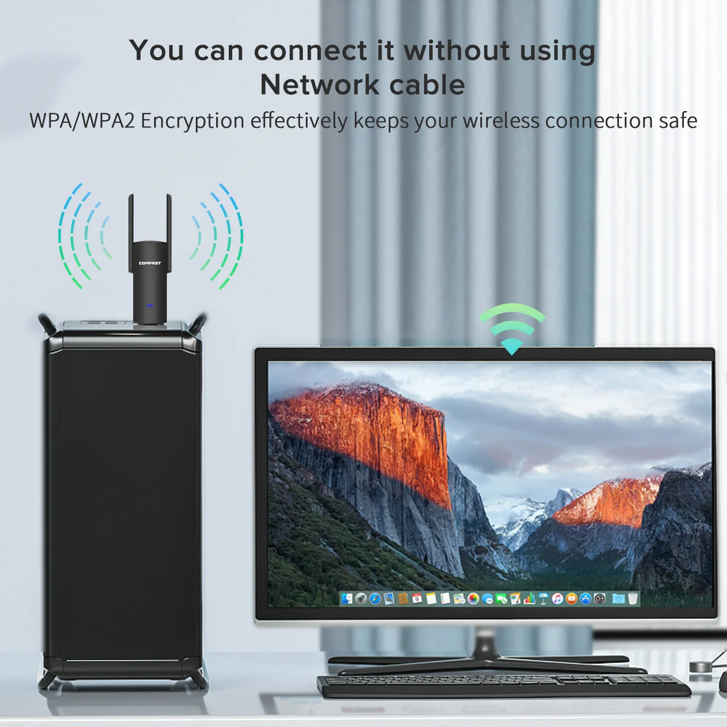 USB Wireless Adaptador 1300Mbps 2.4GHz 5GHz WiFi 5 Antenna Dongle RTL8822BU USB3.0 Wi Fi Network Card Receiver for PC