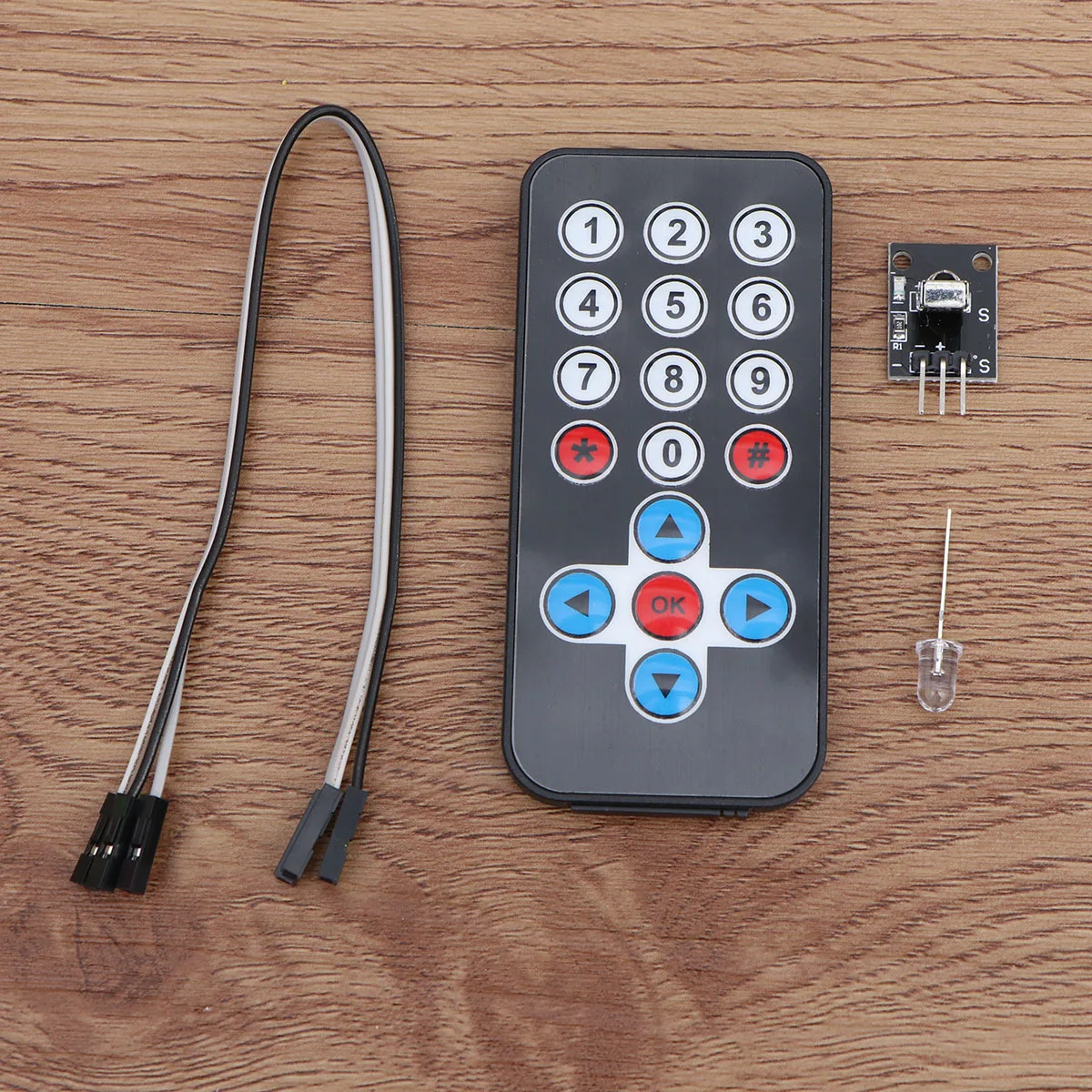 Kit de Módulo Receptor Infravermelho 38Khz Compatível com Controle Remoto Mini 20 Funções Alcance de 8 Metros para Sistemas Inteligentes