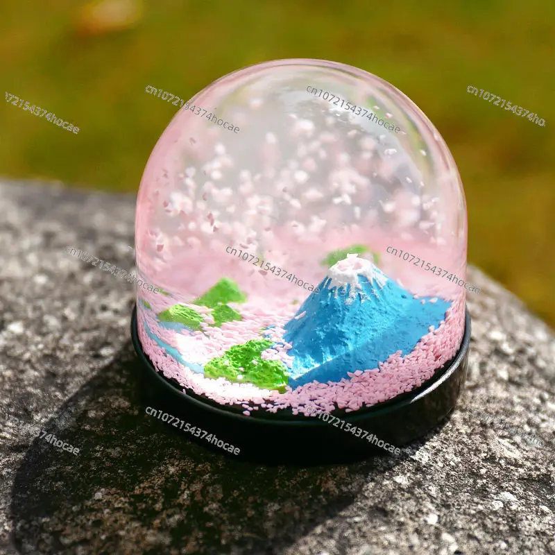 Mount Fuji romantic cherry blossom crystal ball snow ball ornament for boyfriend and girlfriend birthday Muse Festival