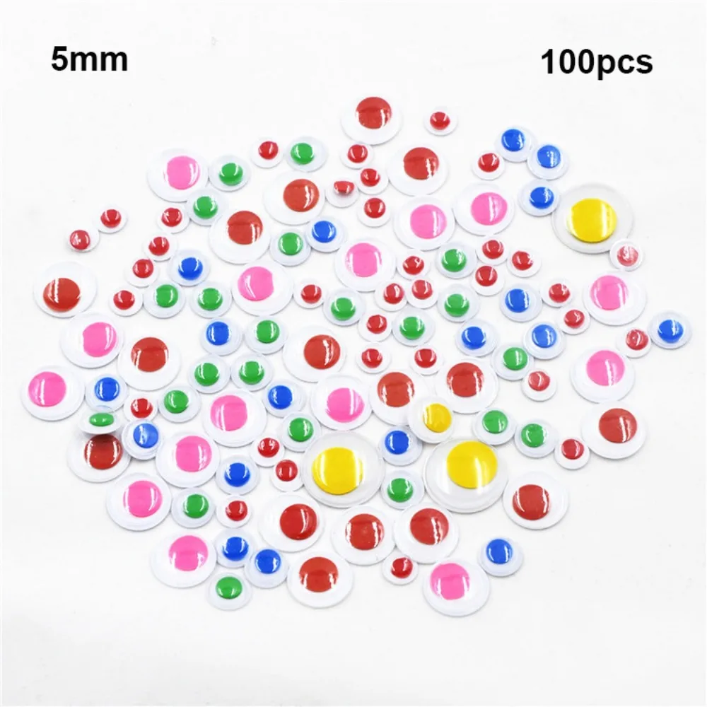 50/100pcs 3D Dolls Activity Eyes Plastic DIY Handmade Colorful Activity Eyeballs 5/6/8/10/12/15/18/20mm With Adhesive Backed