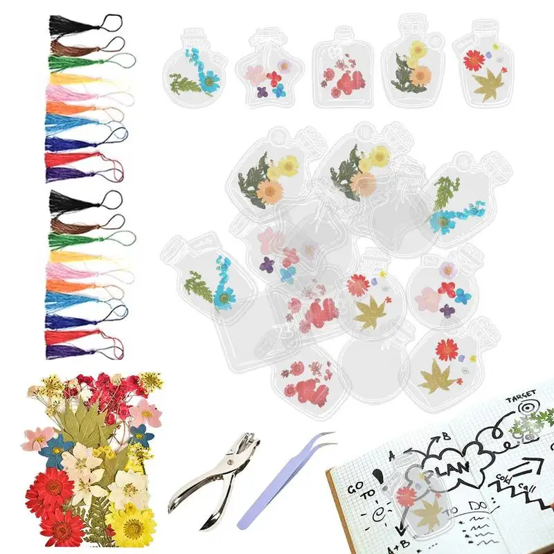 

Transparent Bookmarks For Dried Flowers Handmade Dried Flower Bookmark Kit Floral Crafts Beautiful Page Maker For Creative