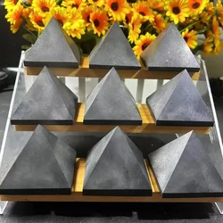 Black Shungite Pyramid Natural Crystal Stone Tower Schungite Ornaments Energy Stones For Meditation Yoga Witch Home Fengshui